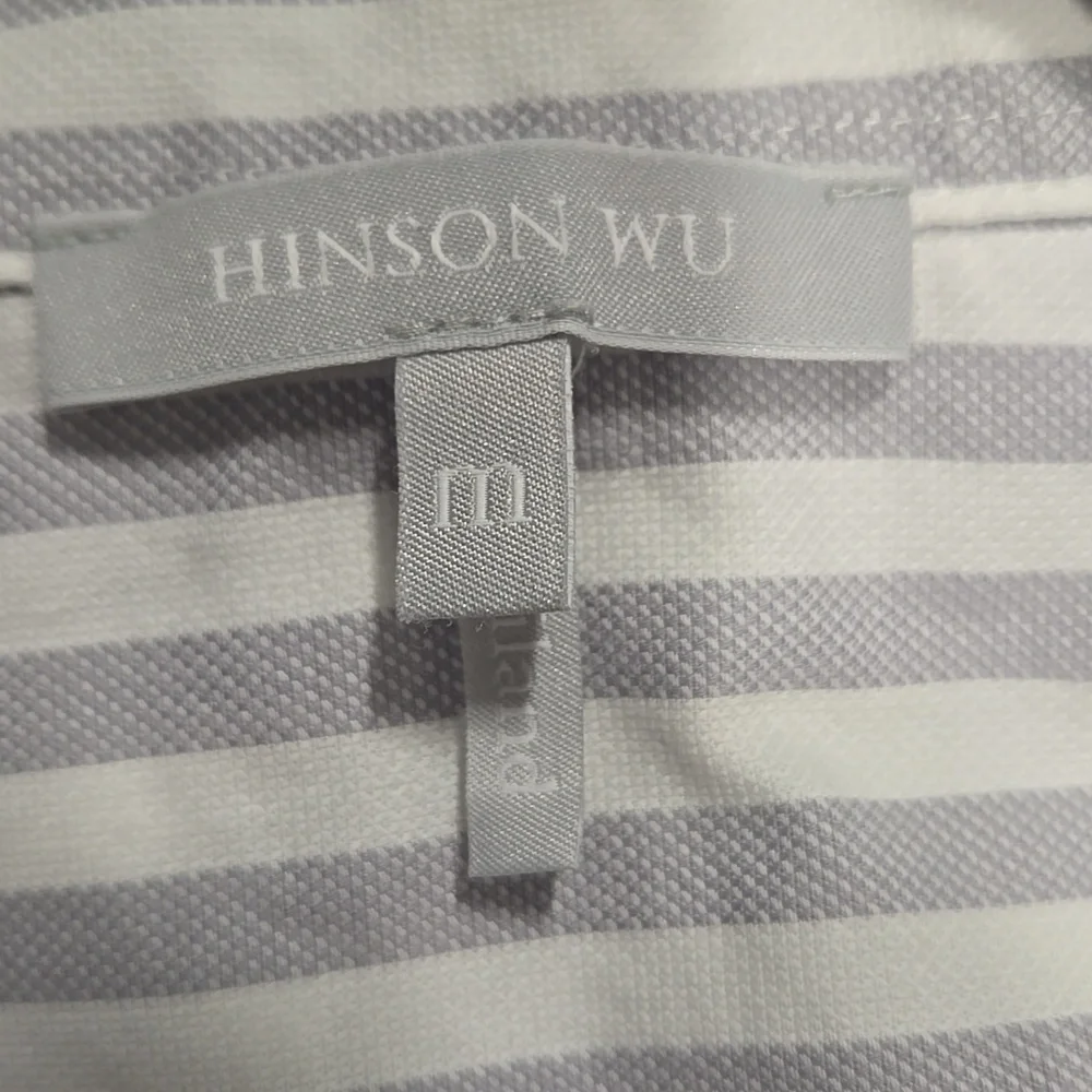 HINSON WU-"Halsey" 3/4 Sleeve Oversize Stripe Shirt-Size Medium - Picture 5 of 15